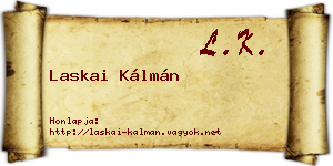 Laskai Kálmán névjegykártya
